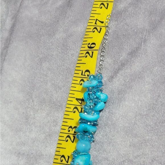 Blue Shell and Multi Gemstone Necklace - Picture 11 of 11